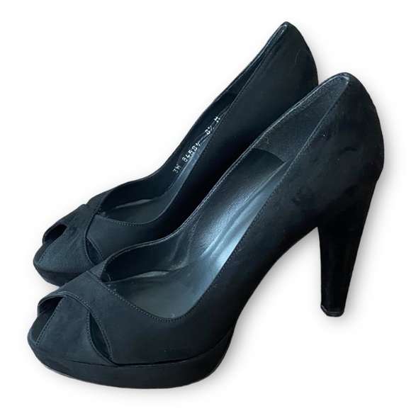 STUART WEITZMAN black suede platform heels size 8.5 - Picture 4 of 10